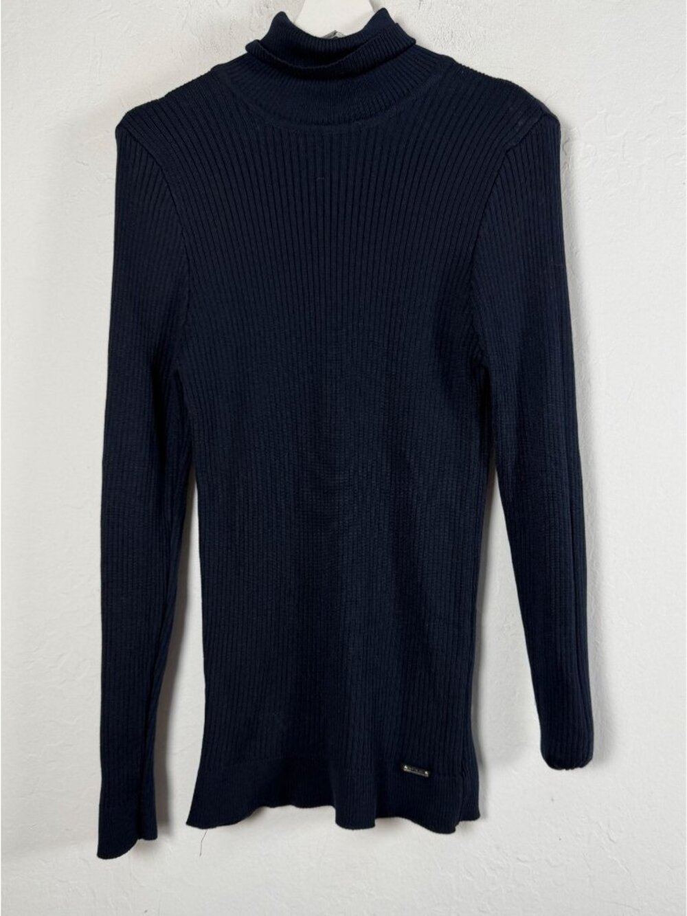 Leif Nelson Mens Navy Ribbed Knit Turtleneck Sweater 4XL Lightweight Stretchy